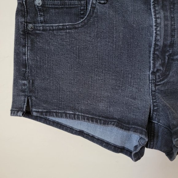American Eagle Outfitters Hi-Rise Shortie Black Denim Jean Shorts - Picture 4 of 16
